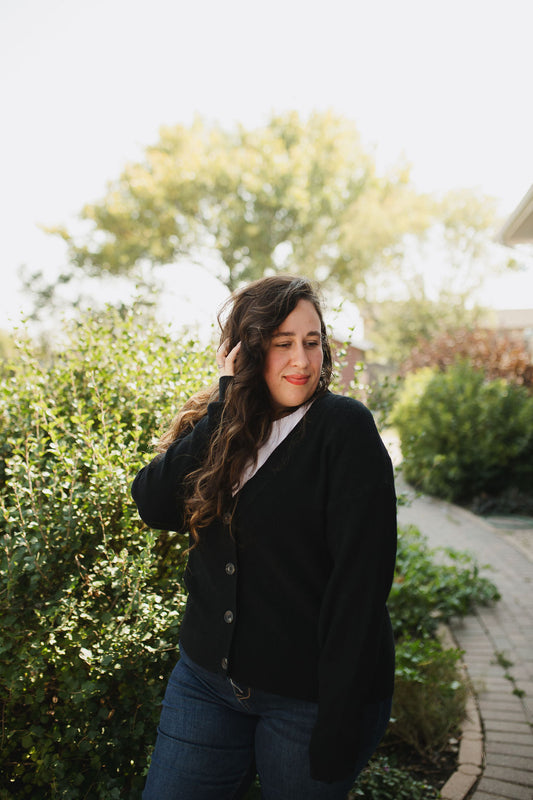 Black Button Cardigan