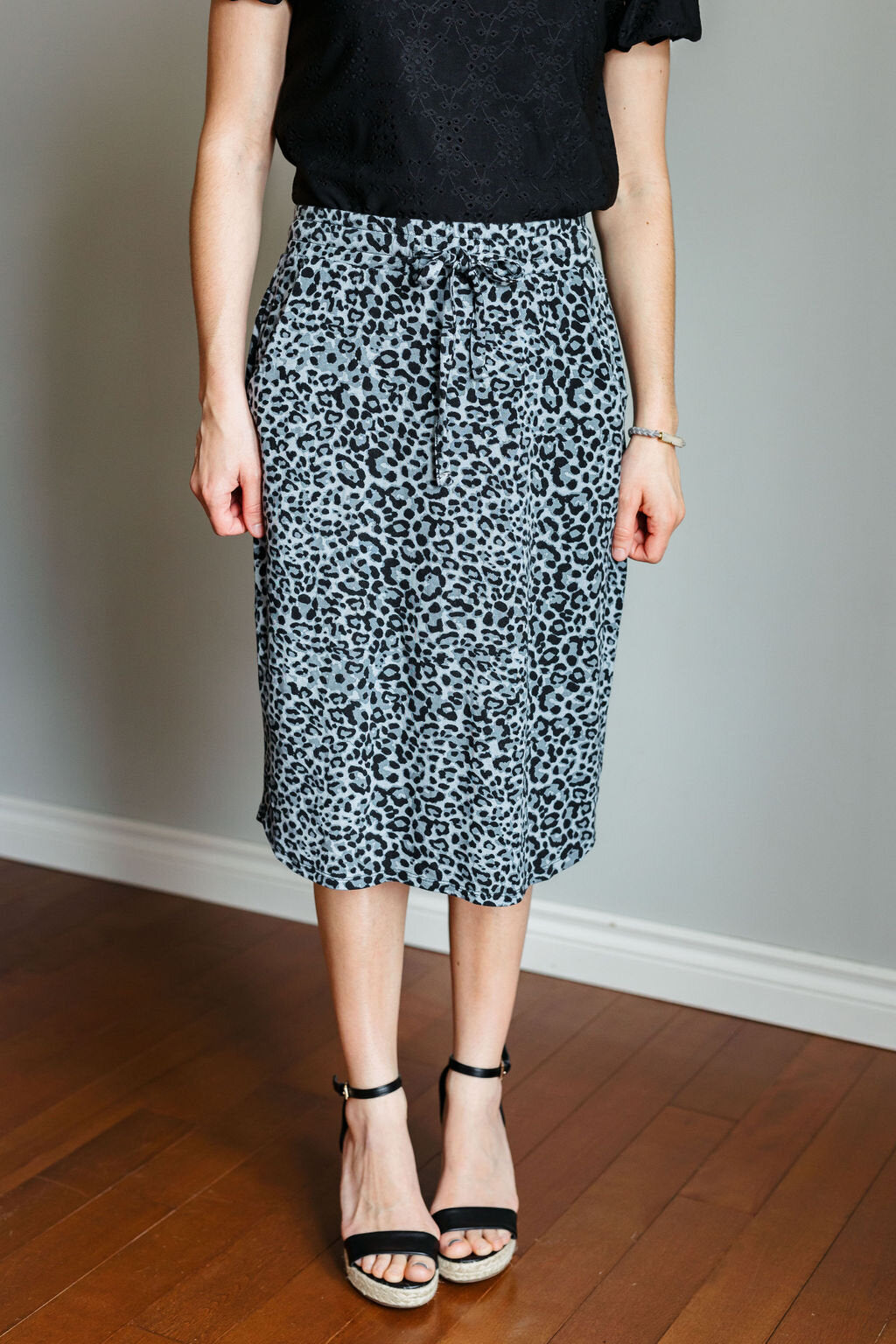 Draw String Skirt-Leopard