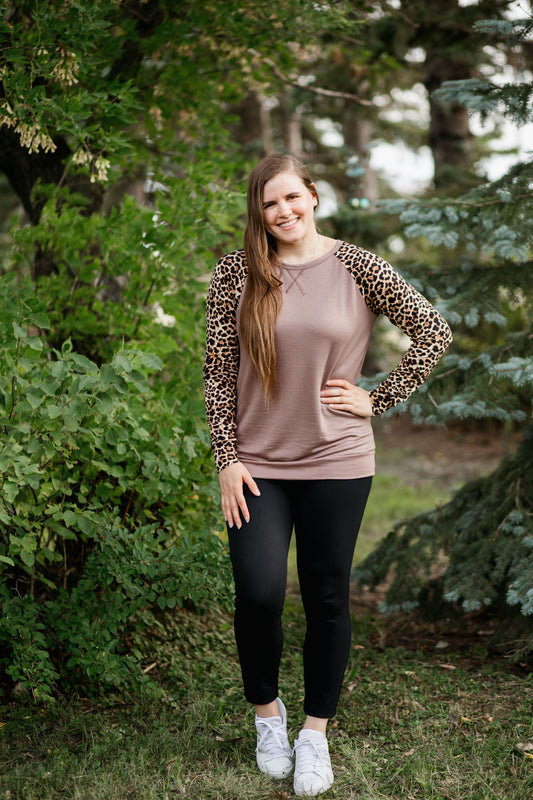 Mocha Leopard top