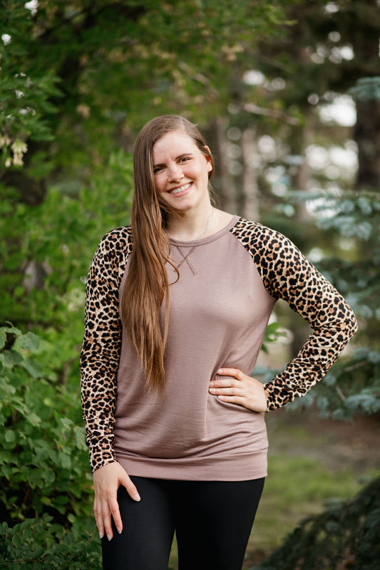 Mocha Leopard top