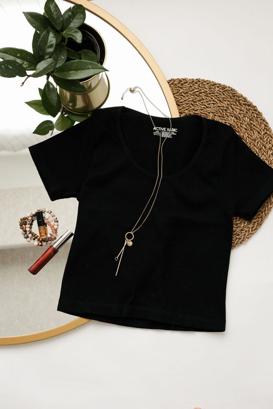 Black Crop top